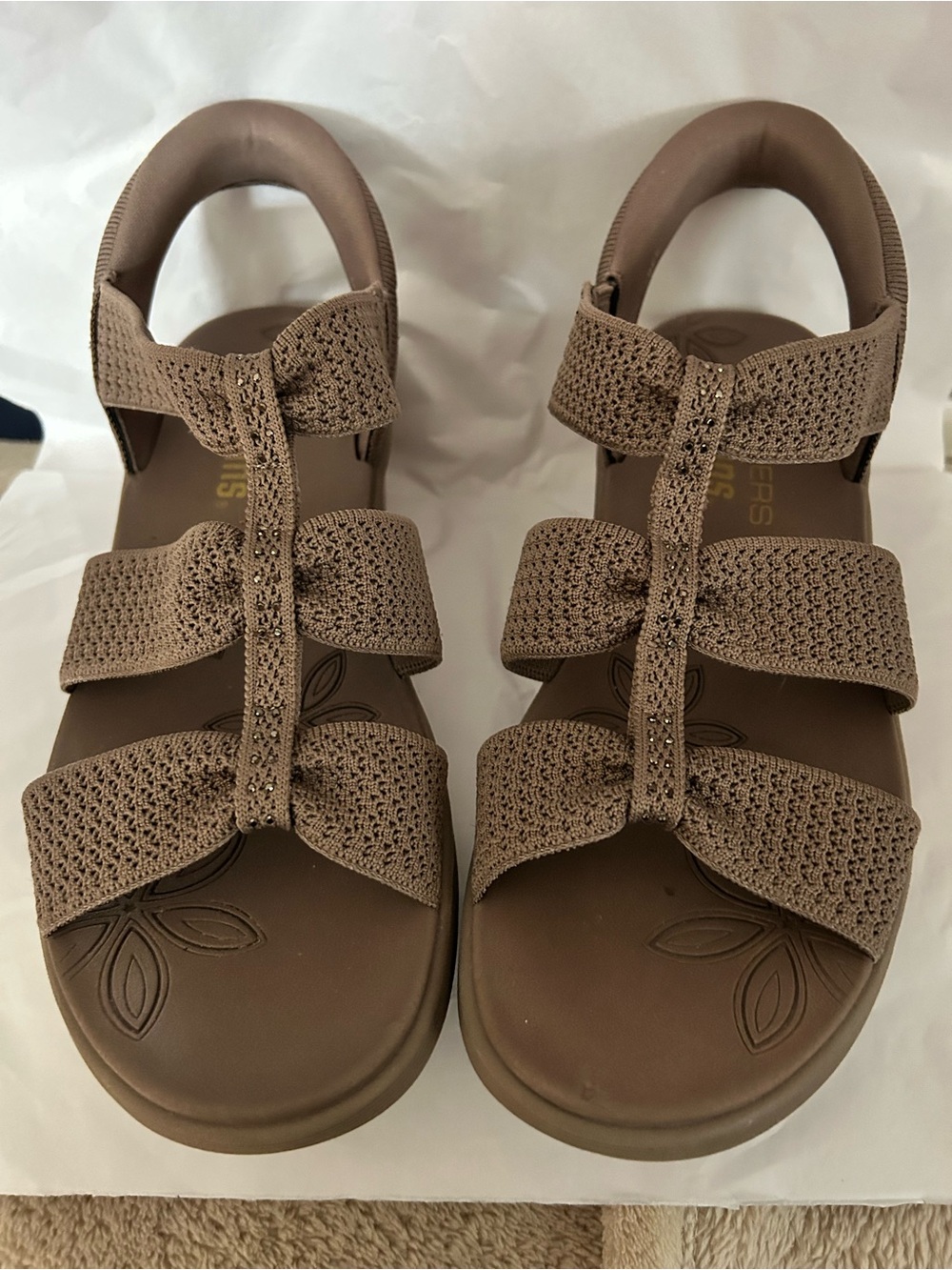 Skechers Step-Ins Mocha Strappy Sandals